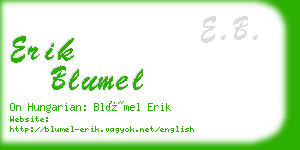 erik blumel business card